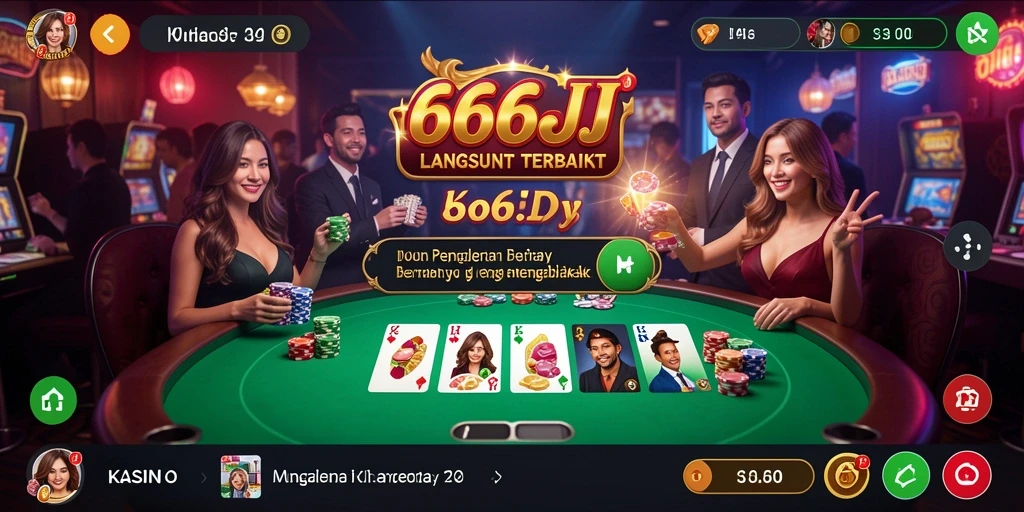 Tampilan gameplay Live Casino yang mendebarkan di 666J.
