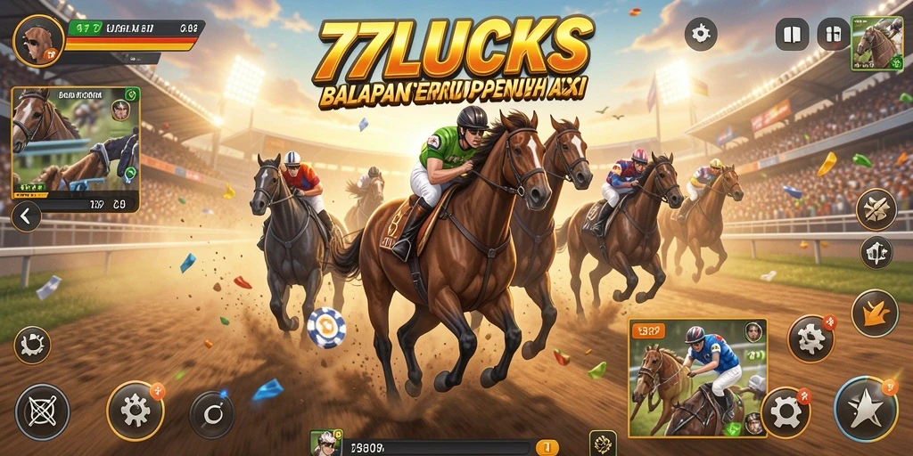 Tampilan gameplay seru dalam balapan mobil 77LUCKS.