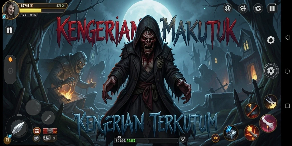 Gameplay mencekam dalam kegelapan yang mencekam.