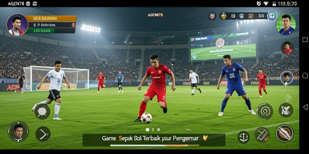 Tampilan gameplay seru AGEN878 dengan aksi sepak bola epik.
