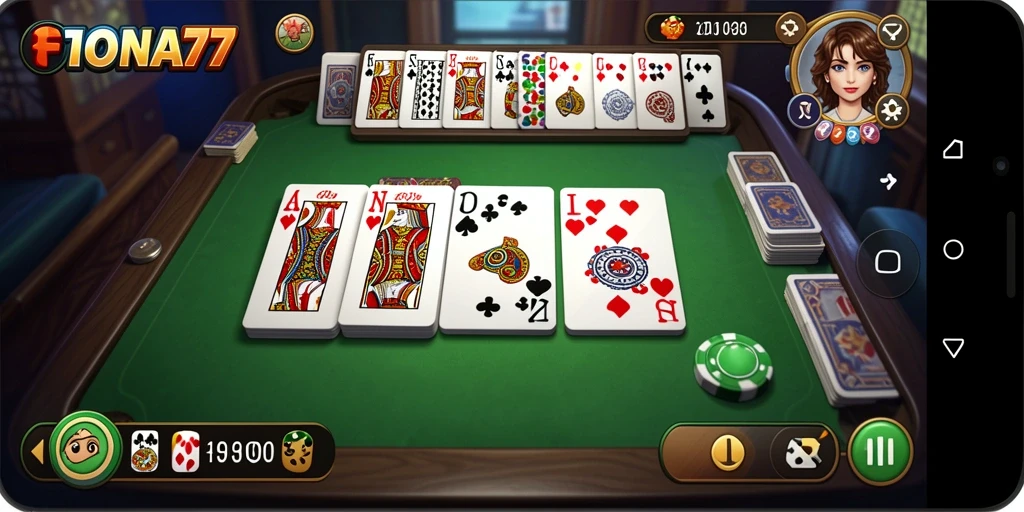 Screenshot FIONA77 menampilkan gameplay Domino yang seru dan interaktif.