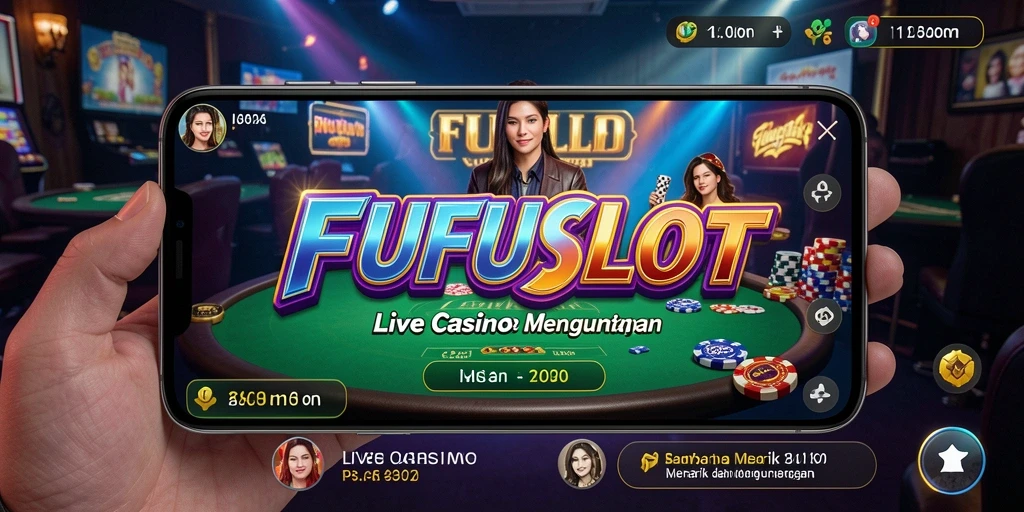 Screenshot FUFUSLOT menampilkan dealer langsung dan pengalaman permainan yang interaktif.