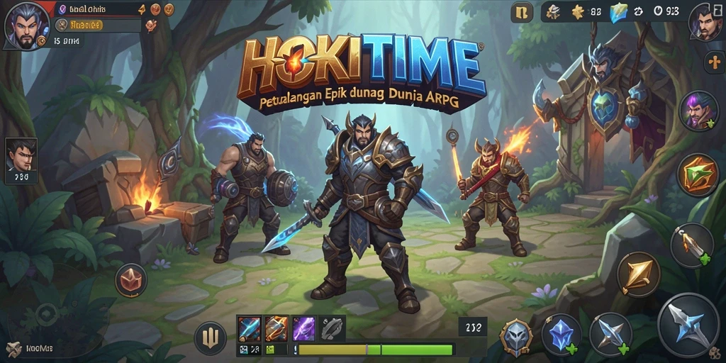 Screenshot HOKITIME menampilkan pertempuran epik yang intens.