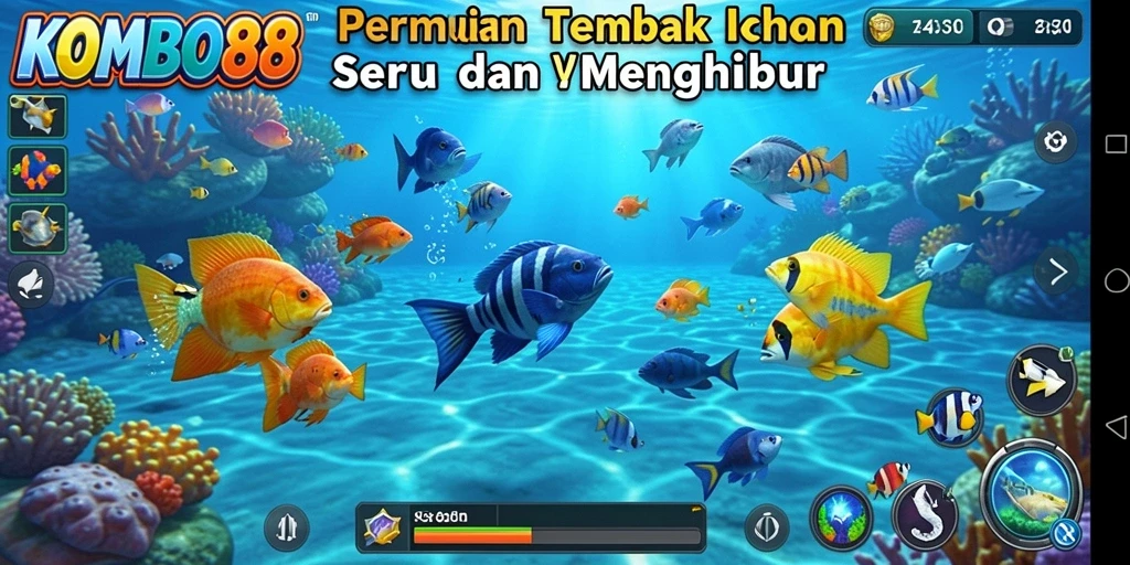 Tampilan gameplay seru dalam game Tembak Ikan KOMBO88.