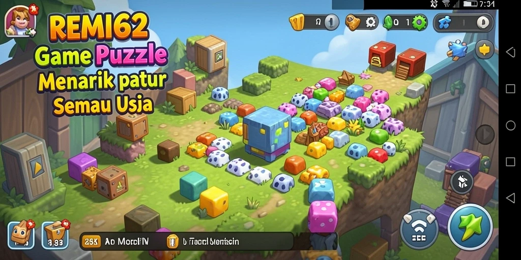 Tampilan gameplay menarik dari REMI62 yang penuh tantangan Puzzle.