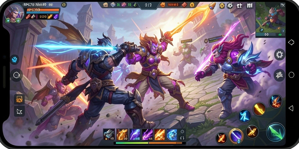 Tampilan gameplay seru dari RP6789 di arena MOBA.