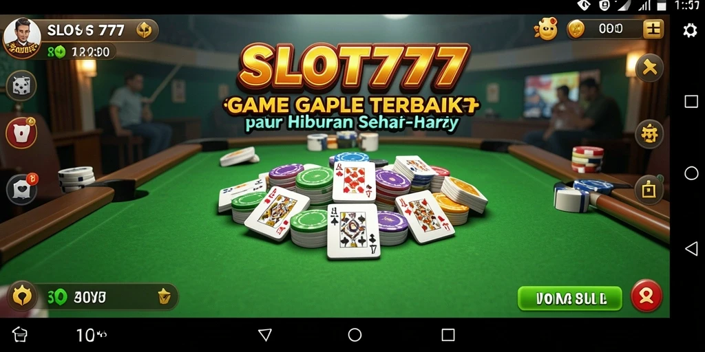 Screenshot permainan Gaple yang menampilkan antarmuka pengguna yang menarik.