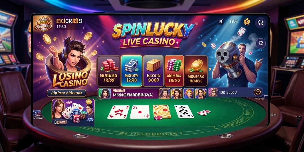 Tampilan gameplay menarik dari SPINLUCKY di Live Casino.